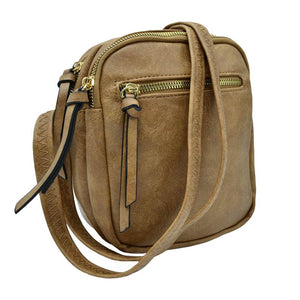 Khaki Trendy Leather Crossbody Bag With Shoulder Strap, Be trendy and casual with this beautifully crafted crossbody bag. This premium-looking bag is made up of genuine leather, making it perfect for carrying when heading to the office or casual parties. This bag features a flexible shoulder strap and zipper closure and has spacious space to place all your stuff. Stay trendy!