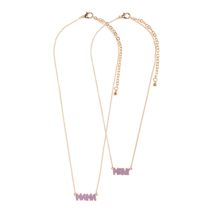 Lavender 2PCS Enamel MINI MAMA Pendant Moms and Kids Set Necklace, This is a beautiful set of matching MAMA/MINI Message pendant Necklace. These make a perfect gift for a mama and daughter duo, or any ladies who want to show their special connection. Matching with your little is always fun and these Enamel Necklace make dressing up even more special! This beautiful Mom Kids set is the ideal mother's day present.