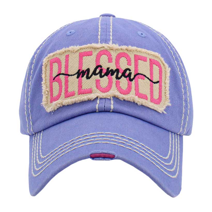 Lavender Blessed Mama Message Vintage Baseball Cap, keeps your face from harmful ultraviolet rays and prevents sunburn in summer. This beautiful baseball cap is comfortable to wear for a long time in hot weather. Mama message baseball cap is great for outdoor activities or indoor wear. The vintage baseball cap is a good companion when you go shopping, fishing, beach travel, camping, or hiking. 