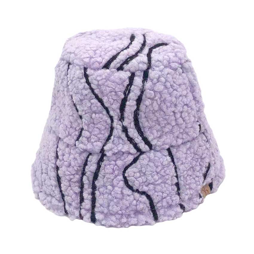Lavender Geometric Sherpa Bucket Hat, Before running out the door into the cool air, you’ll want to reach for this toasty bucket hat to keep you incredibly warm. Whenever you wear this bucket hat, you'll look like the ultimate fashionista. Accessorize the fun way with this  hat which gives you the autumnal touch that you need to finish your outfit in style. Awesome winter gift accessory and perfect Gift for Birthdays, Christmas, holidays, anniversaries, Valentine’s Day, etc.