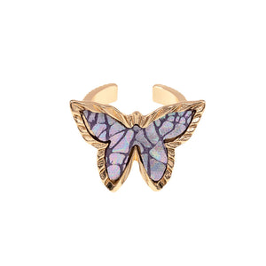 Lavender Patterned Butterfly Ring, this butterfly ring will remind you that you can achieve what you set out to do. Butterfly represents transformation and new beginnings. If you are drawn to classy and refined styles, this exquisite detailed ring is the best match for you. Jewelry that fits your lifestyle! This butterfly ring is a great gift for a bugs insects admirer. Perfect Birthday Gift, Anniversary Gift, Mother's Day Gift, Valentine's Gift, Graduation Gift, Just Because Gift, Thank you Gift.