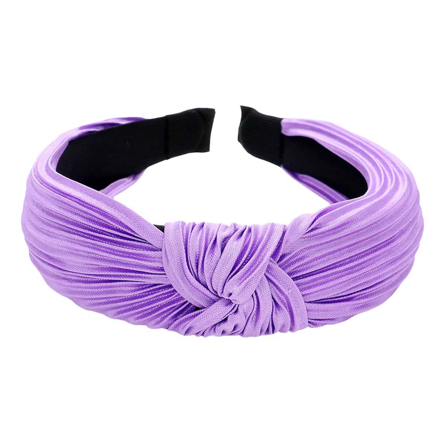 Lavender Pleated Knot Burnout Headband, create a natural & beautiful look while perfectly matching your color with the easy-to-use Knot Burnout Headband. Push your hair back and spice up any plain outfit with this headband! Perfect for everyday wear, special occasions, and more. Awesome gift idea for your loved one or yourself.