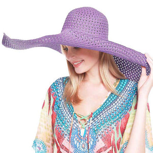 Lavender Trendy Solid Straw Sun Hat, adds a great accent to your wardrobe, This elegant, timeless & classic Hat looks cool & fashionable. Perfect for that bad hair day, or simply casual everyday wear; Great gift for that fashionable on-trend friend. Perfect Gift Birthday, Holiday, Anniversary, Valentine's Day.