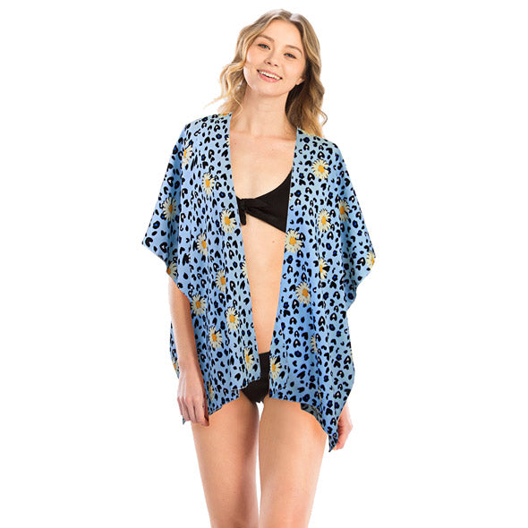Daisy Flower Print Kimono Cover Up, Accent your look with this soft lightweight Daisy Kimono, wear over your favorite blouse & slacks for a chic stylish look, use over your bathing suit & enjoy the beach or pool. Perfect Birthday Gift, Mother's Day Gift, Anniversary Gift, Vacation Attire, Thank you Gift, Add to your Easter Ensemble, Floral Kimono Cover Up