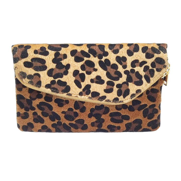 Leopard Cow Patterned Folding Clutch Bag, look like the ultimate fashionista when carrying this small chic bag, great for when you need something small to carry or drop in your bag, Birthday Gift, Valentine's Day Gift, Anniversary Gift, Love You Gift, Mother's Day Gift, Thank you Gift