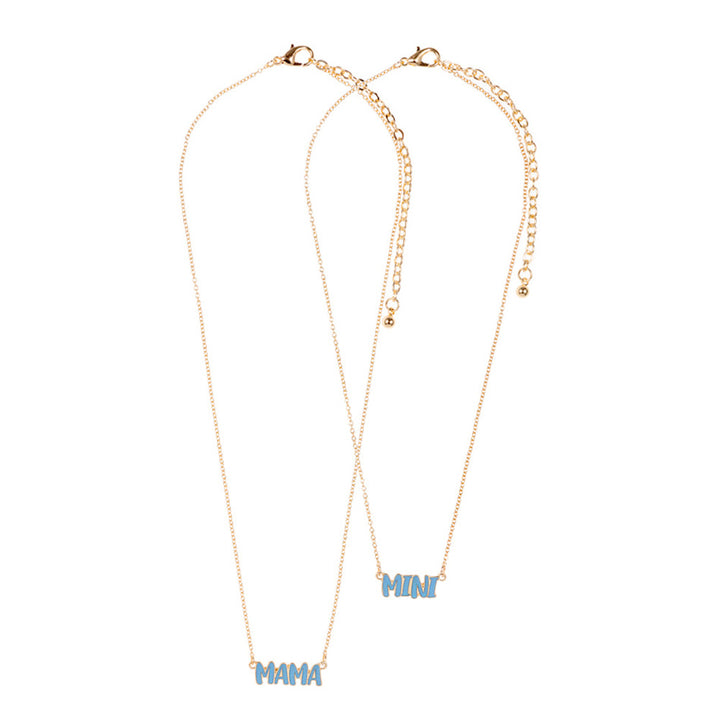 Light Blue 2PCS Enamel MINI MAMA Pendant Moms and Kids Set Necklace, This is a beautiful set of matching MAMA/MINI Message pendant Necklace. These make a perfect gift for a mama and daughter duo, or any ladies who want to show their special connection. Matching with your little is always fun and these Enamel Necklace make dressing up even more special! This beautiful Mom Kids set is the ideal mother's day present.