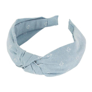 Light Blue Anchor Patterned Burnout Knot Headband, create a natural & beautiful look while perfectly matching your color with the easy-to-use anchor patterned knot headband. Push your hair back and spice up any plain outfit with this knot anchor patterned headband! Be the ultimate trendsetter & be prepared to receive compliments wearing this chic headband with all your stylish outfits!