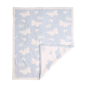 Light Blue  Butterfly Patterned Kids Blanket, is a highly versatile Star Patterned Blanket that is warm and beautiful at the same time. This reversible throw blanket is perfect for kids and adults of all ages. Give your bedroom or living room a neutral look update with a bold butterfly printed design on both sides. This beautiful blanket keeps your kids perfectly warm, cozy & toasty. 
