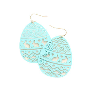 Light Blue Cut Out Bunny Detailed Easter Egg Dangle Earrings, embrace the easter spirit with these happy easter bunny egg earrings. These adorable dainty gift earrings are bound to cause a smile or two. Perfect for the festive season. These heart-themed bunny egg earrings are also suitable for daily wear. Delicate designs will never go out of style, unique on special days. Surprise your loved ones on this Easter Sunday occasion. This a great gift idea for your wife, mom, or your loving one.