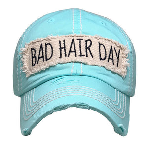 Light Blue Distressed Bad Hair Day Baseball Cap, cool vintage cap turns your bad hair day into a good day. Faded color, embroidered patch and contrast stitching cap with fun statement will be your favorite. Birthday Gift, Mother's Day Gift, Anniversary Gift, Thank you Gift, Regalo Cumpleanos, Regalo Dia de la Madre, Sports Day 
