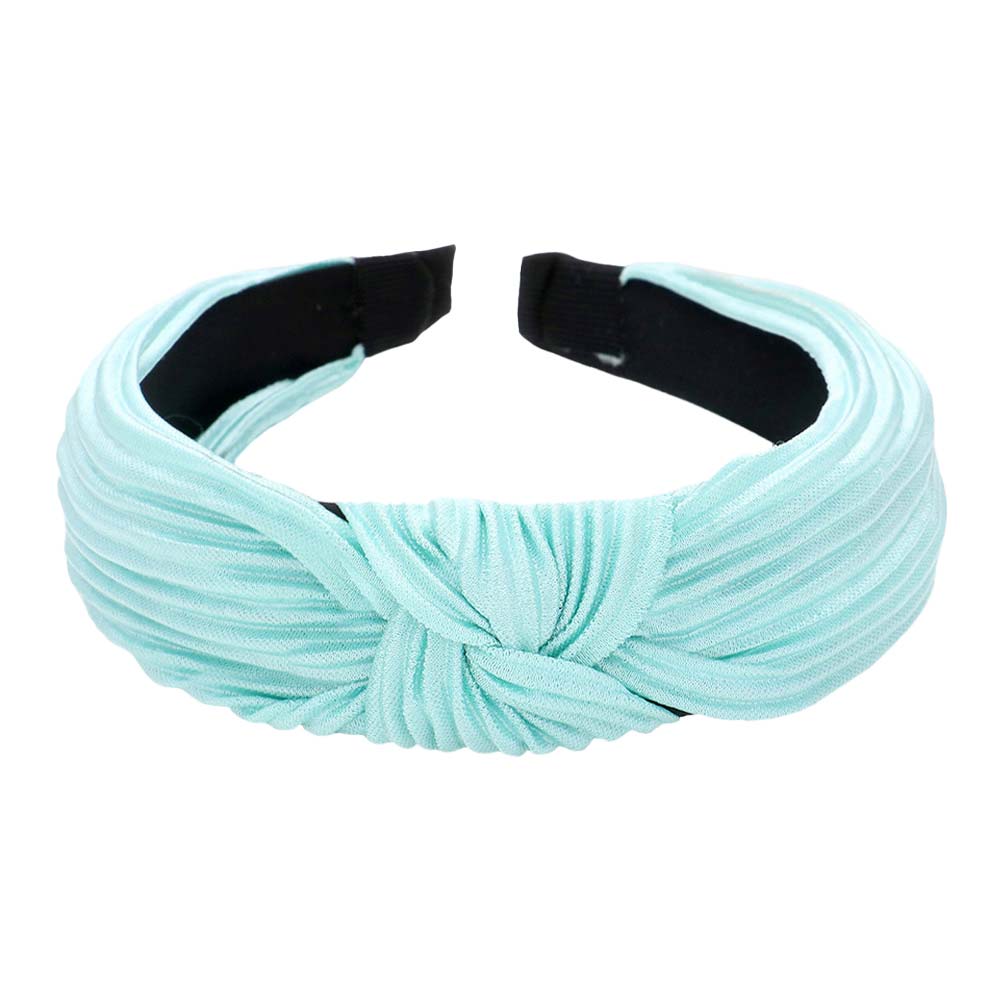 Light Blue Pleated Knot Burnout Headband, create a natural & beautiful look while perfectly matching your color with the easy-to-use Knot Burnout Headband. Push your hair back and spice up any plain outfit with this headband! Perfect for everyday wear, special occasions, and more. Awesome gift idea for your loved one or yourself.