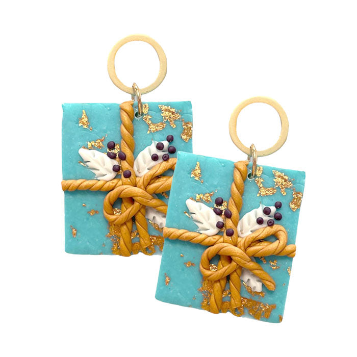 Light Blue Christmas Gift Polymer Clay Dangle Earrings. Beautifully crafted design adds a gorgeous glow to any outfit. Jewelry that fits your lifestyle! Perfect Birthday Gift, Anniversary Gift, Mother's Day Gift, Anniversary Gift, Graduation Gift, Prom Jewelry, Just Because Gift, Thank you Gift.