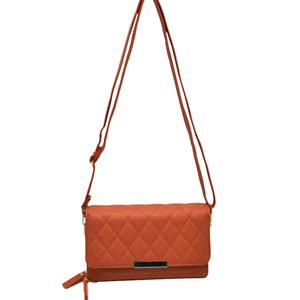 Light Brown Beautiful Minimalist PU Lather Quilted Flap Bag, This cross-body bag is a stylish day-to-night accessory. It's a simple but eye-catching accessory to enrich your look with any outfit. The outer is adorned with quilting and stamped with branded hardware and you'll find a roomy compartment inside complete with a zipped pocket. Versatile enough for wearing straight through the week, perfectly lightweight to carry around all day.