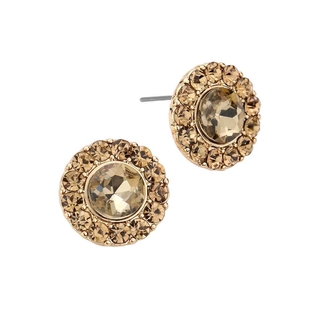 Gold Bubble Stone Embellished Round Stud Earrings, Elegance becomes you in these lightweight and playful, shiny glamorous Stone studs, the perfect sparkling accessory to add some sophisticated fun to your next social event. Coordinate this Stud earrings with any ensemble from business casual to everyday wear, the perfect addition to every outfit. Perfect Birthday Gift, Anniversary Gift, Mother's Day Gift, Graduation Gift, Prom Jewelry, Just Because Gift, Thank you Gift.