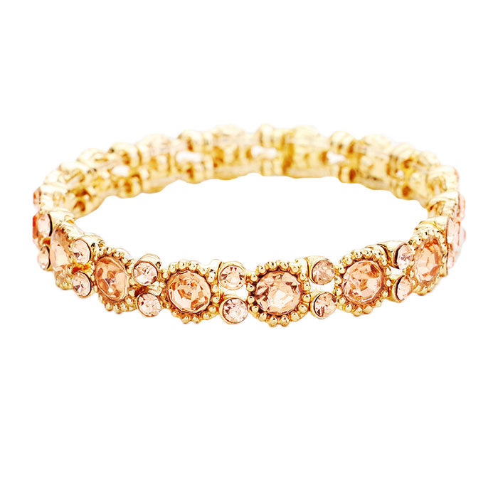 Light Col Topaz Bubbly Crystal Round Evening Bracelet, Crystal bubbly Stunning Evening bracelet is sure to get you noticed, adds a gorgeous glow to any outfit. perfect for a night out on the town or a black tie party, ideal for Special Occasion, Prom or an Evening out. Awesome gift for birthday, Anniversary, Valentine’s Day or any special occasion, Thank you Gift.