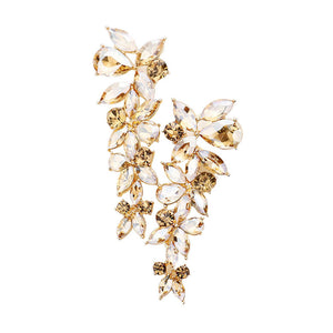 Light Col Topaz Floral Multi Stone Evening Earrings, These gorgeous Stone pieces will show your class in any special occasion. The elegance of these Stone evening earrings goes unmatched. Perfect jewelry to enhance your look. These classy earrings are perfect for Party, Wedding and Evening. Awesome gift for birthday, Anniversary or any special occasion.