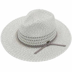 Light Gray C.C Faux Suede Trim Multi Color Panama Hat, Keep your styles on even when you are relaxing at the pool or playing at the beach. Large, comfortable, and perfect for keeping the sun off of your face, neck, and shoulders. Perfect summer, beach accessory. Ideal for travelers who are on vacation or just spending some time in the great outdoors. 