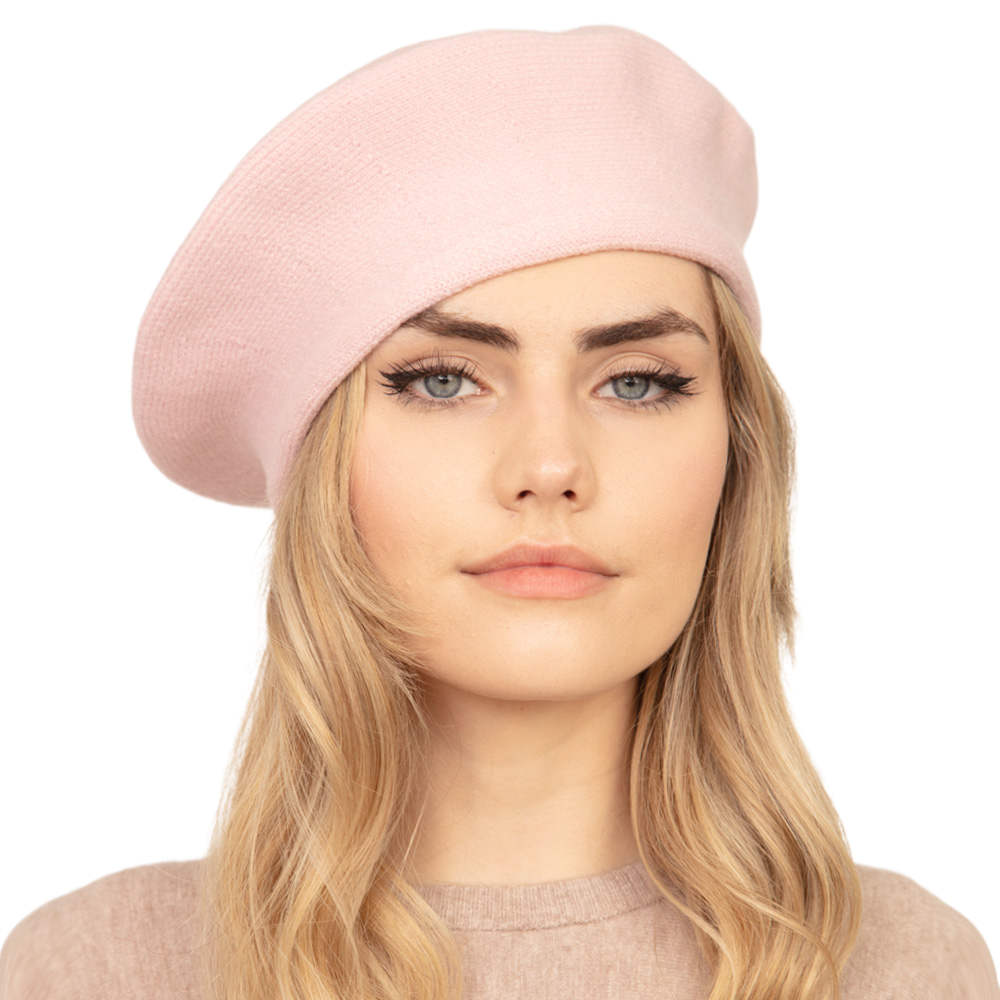 Light Pink Trendy Fashionable Winter Stretchy Solid Beret Hat, this Women Beret Hat Solid Color Stretchy Beret Cap doubles as a rain hat and is snug on the head and stays on well. It will work well to keep the rain off the head and out of the eyes and also the back of the neck. Wear it to lend a modern liveliness above a raincoat on trans-seasonal days in the city.
