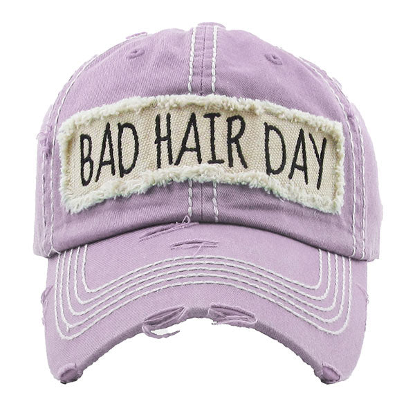 Lilac Distressed Bad Hair Day Lavendar Baseball Cap, cool vintage cap turns your bad hair day into a good day. Faded color, embroidered patch and contrast stitching cap with fun statement will be your favorite. Birthday Gift, Mother's Day Gift, Anniversary Gift, Thank you Gift, Regalo Cumpleanos, Regalo Dia de la Madre, Sports Day 