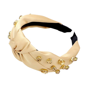 Lt Col Topaz Round Teardrop Stone Embellished Burnout Knot Headband, the combination of stone sewn on a knot headband will make you feel glamorous. Be ready to receive compliments. Be the ultimate trendsetter wearing this knot headband with all your stylish outfits! Exquisite enough to use on the wedding day.