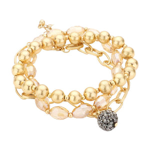 Lt Col Topaz Shamballa Ball Charm Metal Ball Beaded Bracelets, Get ready with these Magnetic Bracelet, put on a pop of color to complete your ensemble. Perfect for adding just the right amount of shimmer & shine and a touch of class to special events. Perfect Birthday Gift, Anniversary Gift, Mother's Day Gift, Graduation Gift.