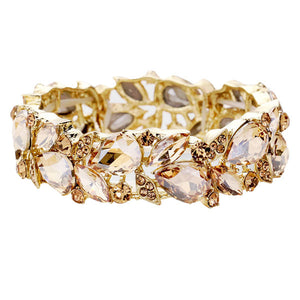 Lt Col Topaz Teardrop Marquise Stone Evening Stretch Bracelet. These gorgeous stone pieces will show your class in any special occasion. The elegance of these Stone goes unmatched, great for wearing at a party! Perfect jewelry to enhance your look. Awesome gift for birthday, Anniversary, Valentine’s Day or any special occasion.