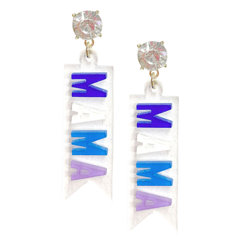 Lucite Round Stone Mama Message Glittered Lucite Link Earrings, jewelry that fits your lifestyle, adding a pop of pretty color. Enhance your attire with these vibrant beautiful mama link dangle earrings to dress up or down your look. Look like the ultimate fashionista with these earrings! add something special to your outfit! It will be your new favorite accessory.