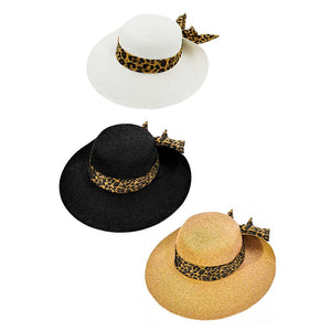 Main C.C Wide Brim Leopard Print Rolled Up Sunhat, Keep your styles on even when you are relaxing at the pool or playing at the beach. Large, comfortable, and perfect for keeping the sun off of your face, neck, and shoulders. Perfect summer, beach accessory. Ideal for travelers who are on vacation or just spending some time in the great outdoors.