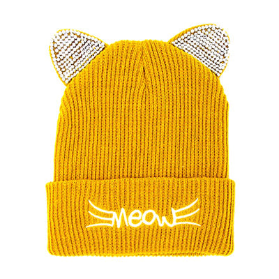 Soft, Cozy Meow Solid Stone Mustard Cat Ear Beanie Hat Mustard Cat Ear Hat Stone Hat Winter Hat, reach for this toasty hat to keep you incredibly warm when running out the door. Accessorize with this cat ear hat, it's the autumnal touch finish your outfit in style. Best Gift Birthday, Christmas, Night Out Cold Weather, Valentine's Day