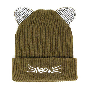 Soft, Cozy Meow Solid Stone Olive Green Cat Ear Beanie Hat Beige Cat Ear Hat Stone Hat Winter Hat, reach for this toasty hat to keep you incredibly warm when running out the door. Accessorize with this cat ear hat, it's the autumnal touch finish your outfit in style. Best Gift Birthday, Christmas, Night Out Cold Weather, Valentine's Day