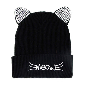 Soft, Cozy Meow Solid Stone Black Cat Ear Beanie Hat Black Cat Ear Hat Stone Hat Winter Hat, reach for this toasty hat to keep you incredibly warm when running out the door. Accessorize with this cat ear hat, it's the autumnal touch finish your outfit in style. Best Gift Birthday, Christmas, Night Out Cold Weather, Valentine's Day