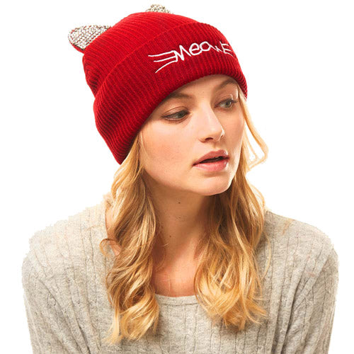 Soft, Cozy Meow Solid Stone Burgundy Cat Ear Beanie Hat Burgundy Cat Ear Hat Stone Hat Winter Hat, reach for this toasty hat to keep you incredibly warm when running out the door. Accessorize with this cat ear hat, it's the autumnal touch finish your outfit in style. Best Gift Birthday, Christmas, Night Out Cold Weather, Valentine's Day