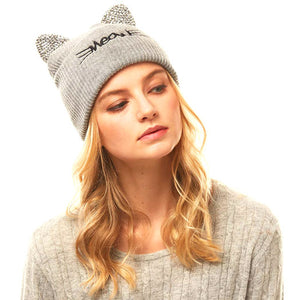 Soft, Cozy Meow Solid Stone Gray Cat Ear Beanie Hat Gray Cat Ear Hat Stone Hat Winter Hat, reach for this toasty hat to keep you incredibly warm when running out the door. Accessorize with this cat ear hat, it's the autumnal touch finish your outfit in style. Best Gift Birthday, Christmas, Night Out Cold Weather, Valentine's Day