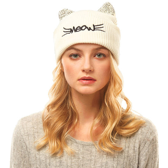 Soft, Cozy Meow Solid Stone Ivory Cat Ear Beanie Hat Ivory Cat Ear Hat Stone Hat Winter Hat, reach for this toasty hat to keep you incredibly warm when running out the door. Accessorize with this cat ear hat, it's the autumnal touch finish your outfit in style. Best Gift Birthday, Christmas, Night Out Cold Weather, Valentine's Day
