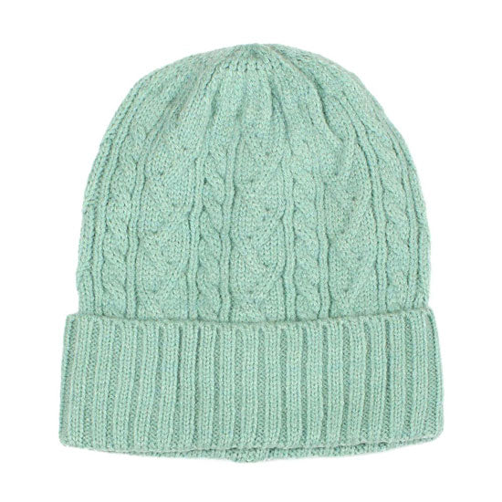 Mint Cable Knit Cuff Beanie. Take your winter outfit to the next level and have wonderful cable knit cuff beanie, Comfortable beanie keep your head and ear warm during the winter. These are perfect to go skiing, snowboarding, sledding, running, camping, traveling, ice skating and more. Awesome winter gift accessory! 
