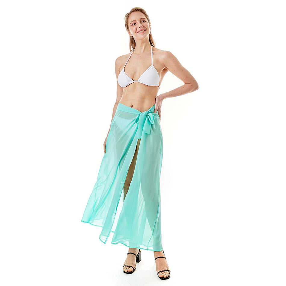 Mint Solid Beach Wrap Skirt, Accent your beauty with this breathable and comfortable, sexy, and cool beach wrap skirt. It's very lightweight and easy to wear and carry. Suitable for Summer wrap skirts, beach costumes, pool parties or simply hanging at home or wherever else your heart desires in Spring, Summer, and Autumn.