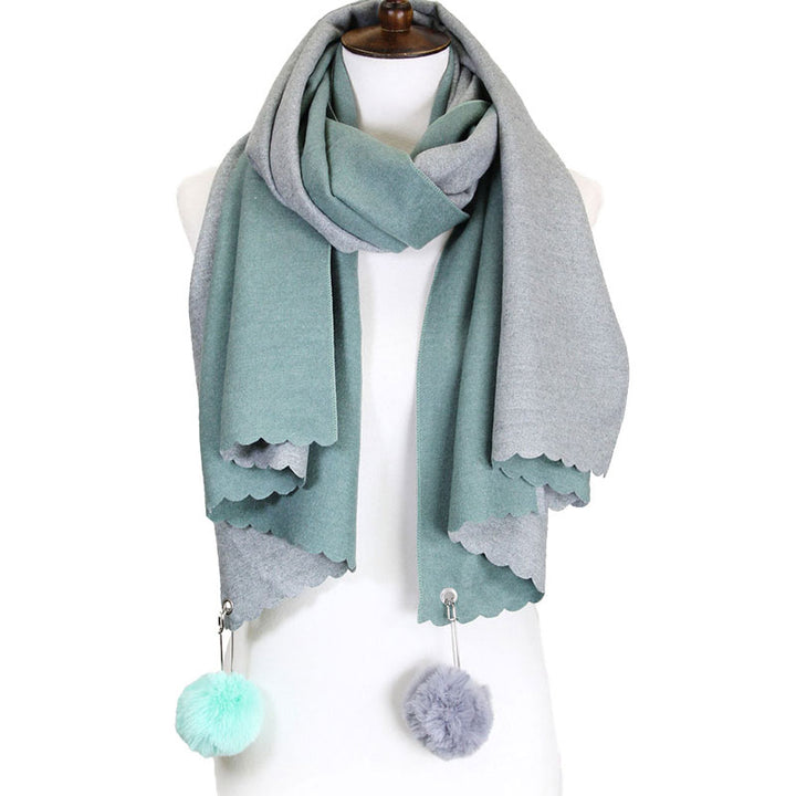 Mint Willow Super Soft Cashmere Feel Two Side Pom Pom Scarf Warm Cashmere Feel Reversible Pom Pom Scarf, Accent your look with this soft, highly versatile rectangular scarf, can wear be worn as a scarf or a shawl. A rugged staple that brings a classic look with warm weather intentions, to your fashionable look. This modish oversized tartan scarf pairs well with your attire, is an easy choice to fight against the cold of winter.