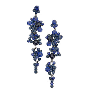 Montana Blue Pearl Crystal Rhinestone Vine Drop Evening Earrings. Get ready with these bright earrings, put on a pop of color to complete your ensemble. Perfect for adding just the right amount of shimmer & shine and a touch of class to special events. Perfect Birthday Gift, Anniversary Gift, Mother's Day Gift, Graduation Gift.
