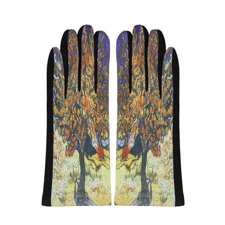Mulberry Tree Print Gloves Mulberry Tree Smart Touch Gloves, Soft Warm Gloves, comfy faux suede design, is a trendy & elegant style. Mid-weight feel, finished with a hint of stretch for comfort & flexibility. Tech-friendly ideal for staying on the go with touchscreens.Perfect Gift Birthday, Christmas, Valentine's Day