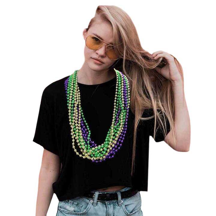 Multi 12PCS Assorted Color Mardi Gras Beaded Necklaces, Beautifully crafted design adds a gorgeous glow to any outfit. Wear this Mardi Gras seed beaded bright gold purple and green color, you can share it with family and friends, and the interesting decoration hanging around your neck makes you stand out in the crowd. 