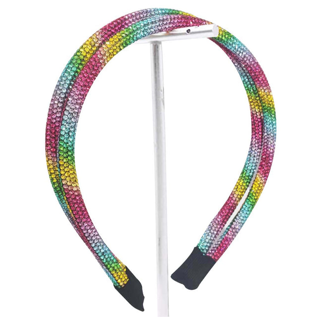 Multi Bling Stone Headband, the combination of stone sewn on an oversized headband will make you feel glamorous. Be ready to receive compliments. Perfect gifts for weddings, prom, birthdays, mother’s day, Christmas, anniversaries, holidays, Mardi Gras, valentine’s day, or any occasion.