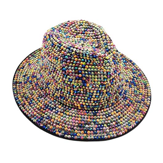 Multi Bling Studded Panama Hat, extends your classy look with bling stone that is the perfect addition of luxe. Perfect protection from sunlight even when the Sun is high. An excellent choice for going out for traveling, beach parties, fun times out, and spending leisure time. It keeps the sun off your face, neck, and shoulders. This hat will soon be a favorite accessory that goes with you everywhere to draw attention and receive compliments. Stay gorgeous and classy!