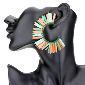 Multi Bohemian Fringe Hoop Earrings, enhance your attire with these beautiful hoop earrings to show off your fun trendsetting style. Get a pair as a gift to express your love for your mom, daughter, wife, sister, aunt, niece, best friend, or girlfriend or for just for you on birthdays, Holiday, Christmas, and Parties.