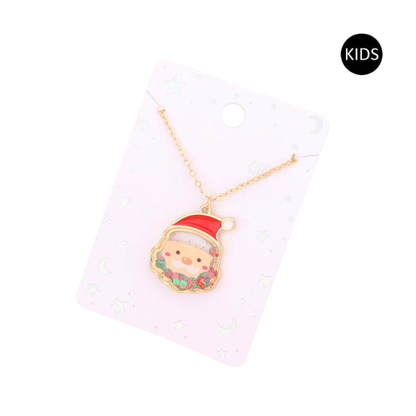 Multi Christmas Santa Claus Pendant Kids Necklace, Let your kid wear this awesome Christmas-themed Pendant Necklace with any look for a hint of bling! A delicately polished necklace that will enhance her look. It's versatile enough for wearing straight through the week. Coordinate with any ensemble from casual to daily wear. The perfect addition to your attire and to every outfit. Make your kid feel special and stand out from the crowd with this Santa Claus kids necklace. Merry Christmas!