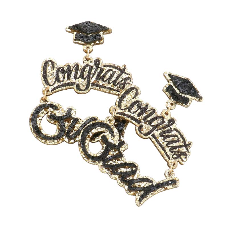 Multi Congrats Grad Message Glittered Graduation Cap Earrings, they will remind you to enjoy the journey as you wander, dream, and reach for your goals. Wear these earrings to make your graduation journey meaningful & colorful. A perfect graduation gift for your friends, family & loved ones on their graduation.