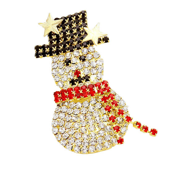 Multi Crystal Christmas Snowman Brooch, is a cute & attractive addition to your Christmas attire. Make yourself stand out with this beautiful Snowman Brooch. This Christmas-themed Crystal Brooch is perfect to show off your trendy choice. Beautifully crafted designed jewelry that fits your lifestyle with seasonal perfection. These Christmas Brooches are just the thing that you need to complete your costume and make you more comfortable & confident!