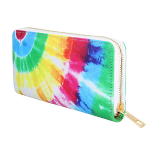 Multi Fashionable Rainbow Spiral Tie Die Print Wallet. Show your trendy side with this awesome Spiral Tie Die Print Wallet. Have fun and look stylish. Versatile enough for carrying straight through the week, perfectly lightweight to having around all day. Perfect Birthday Gift, Anniversary Gift, Mother's Day Gift, Graduation Gift, Valentine's Day Gift.