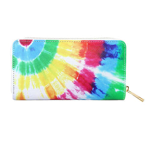 Multi Fashionable Rainbow Spiral Tie Die Print Wallet. Show your trendy side with this awesome Spiral Tie Die Print Wallet. Have fun and look stylish. Versatile enough for carrying straight through the week, perfectly lightweight to having around all day. Perfect Birthday Gift, Anniversary Gift, Mother's Day Gift, Graduation Gift, Valentine's Day Gift.