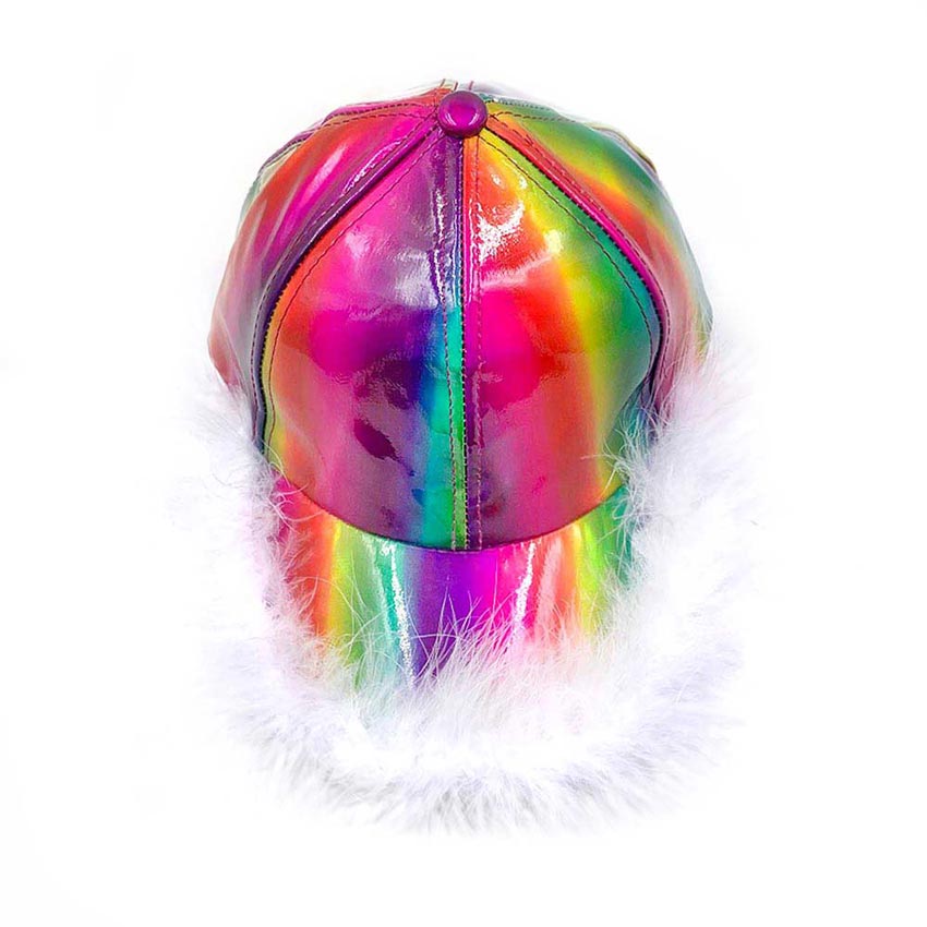 Multi Faux Feather Trimmed Hologram Baseball Cap, is an excellent trimmed hologram baseball cap that will reveal your smart and trendy choice! You’ll want to reach for this toasty warm cap for those chilly days or when having a bad hair day. Feather trimmed hologram baseball cap keeps you incredibly warm and looking totally trendy & chic. Accessorize the fun way with this feather-trimmed hologram baseball hat, it's the autumnal touch you need to finish your outfit in style