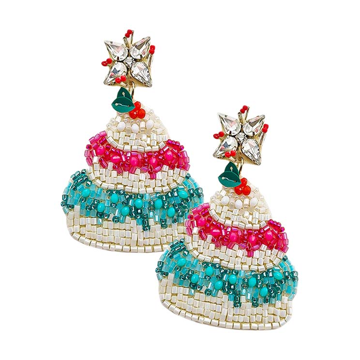 Multi Felt Back Beaded Cake Dangle Earrings, are unique & beautifully designed to make you look awesome these beautiful cake dangle earrings. Wear these beautiful Fruit-themed earrings to get immediate compliments. Highlight your appearance and grasp everyone's eye at any place. Enhance your attire with these beautiful food-themed felt-back beaded earrings to show off your fun trendsetting style.